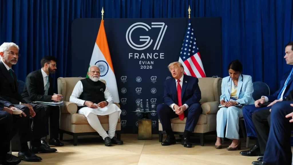 diplomatic-balancing-act-modi-and-trump-navigate-strained-ties-at-g7-summit