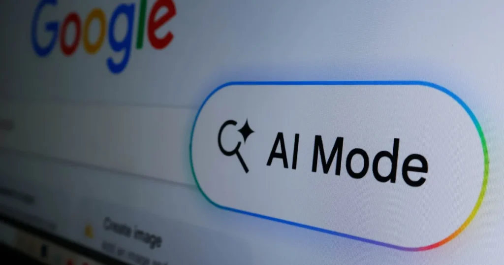 Google,Search,Bar,With,Ai,Mode,Button,On,Screen,Closeup