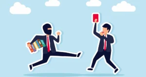 Businessman,As,Referee,Blowing,Whistle,And,Showing,Red,Card,To