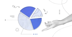 Trendy,Collage,Hand,With,Pieces,Of,Pie,Chart.,Business,Data
